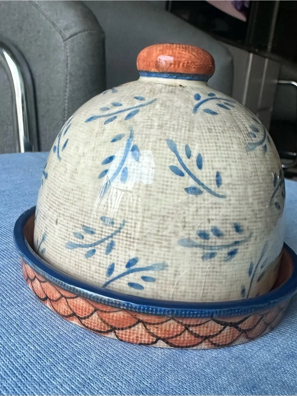 Vintage Kate McRostie Tuscan Ceramic Butter Dish Cottagecore Kitchen Decor 2004